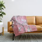 Van Gogh Timeless Almond Blossoms: White Blooms on a Classic Sweet Pink Canvas Throw Blanket Gallery Image 1