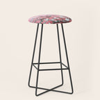 Van Gogh Timeless Almond Blossoms: White Blooms on a Classic Sweet Pink Canvas Stool Gallery Image 1