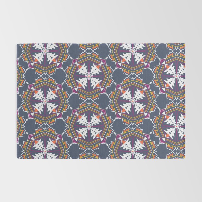 apache, tribal pattern in grey Rug Gallery Image 2
