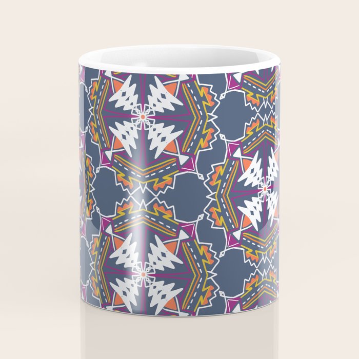 apache, tribal pattern in grey Coffee Mug Gallery Image 4