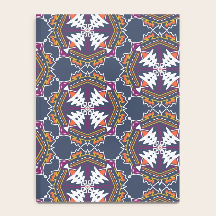 apache, tribal pattern in grey Notebook Gallery Image 4