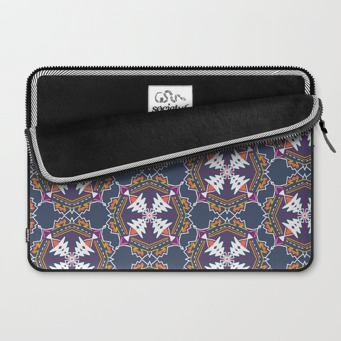 apache, tribal pattern in grey Laptop Sleeve Gallery Image 2