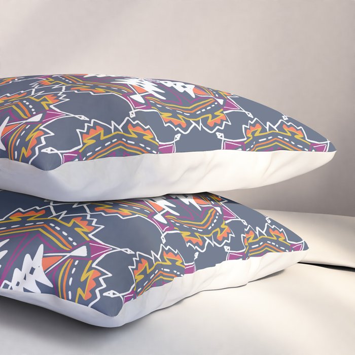 apache, tribal pattern in grey Pillow Sham Gallery Image 3