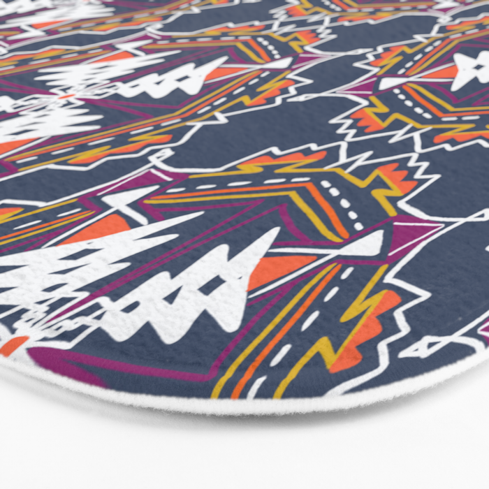 apache, tribal pattern in grey Bath Mat Gallery Image 3