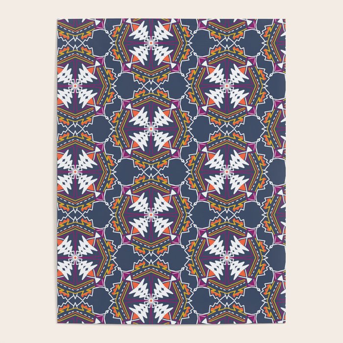 apache, tribal pattern in grey Poster Gallery Image 4