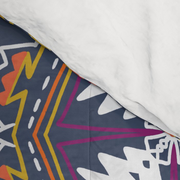 apache, tribal pattern in grey Comforter Gallery Image 4