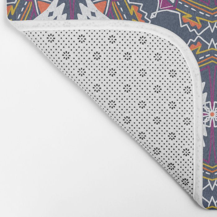 apache, tribal pattern in grey Bath Mat Gallery Image 2