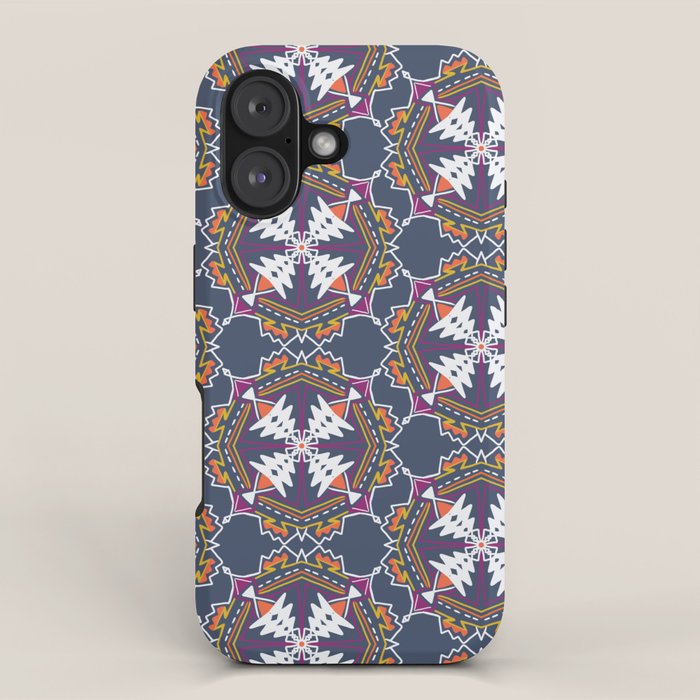 apache, tribal pattern in grey iPhone Case Gallery Image 1