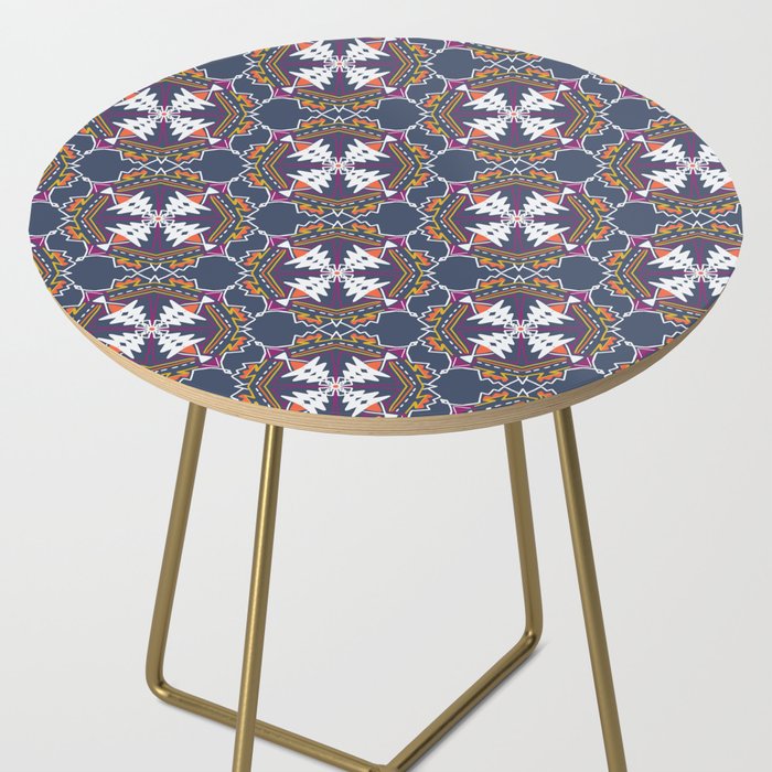 apache, tribal pattern in grey Side Table Gallery Image 2
