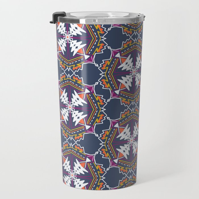 apache, tribal pattern in grey Travel Mug Gallery Image 3