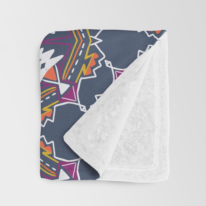 apache, tribal pattern in grey Throw Blanket Gallery Image 3