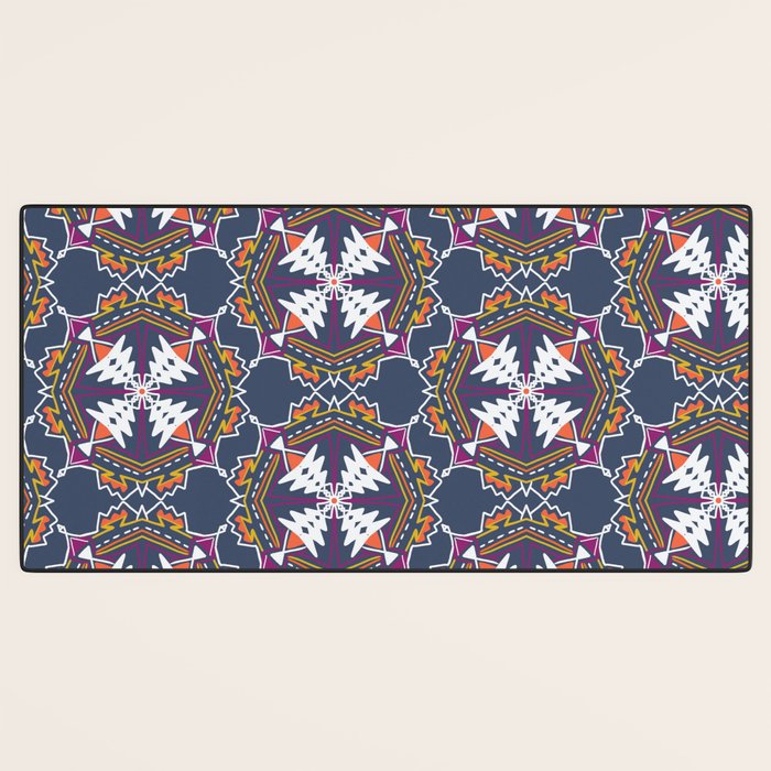 apache, tribal pattern in grey Desk Mat Gallery Image 3
