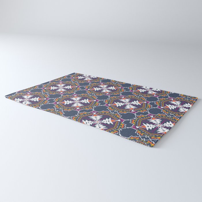 apache, tribal pattern in grey Rug Gallery Image 3