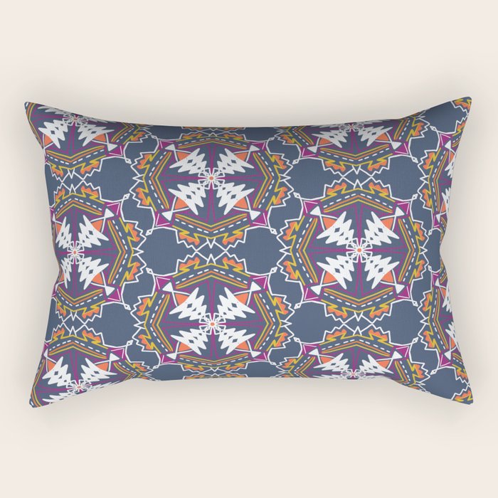 apache, tribal pattern in grey Rectangular Pillow Gallery Image 2