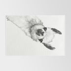 Sneaky Llama Black and White Rug Gallery Image 2