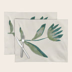 Linocut Flower / Dark Teal Placemat Gallery Image 1