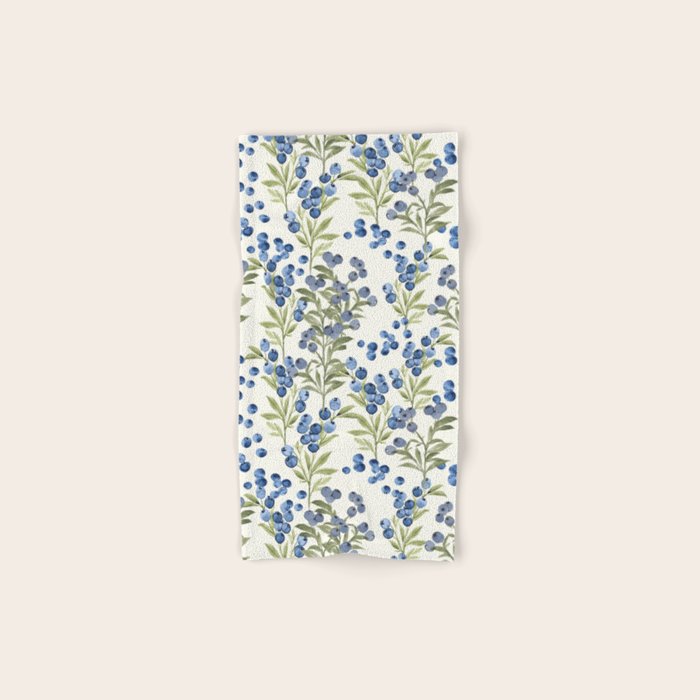 âWild Blueberryâ - Botanical Pattern Bath Towel Gallery Image 1