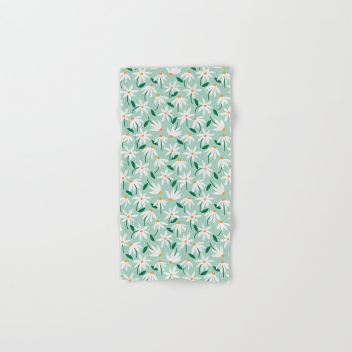 Drifting Daisies #2 - green tangerine Bath Towel Gallery Image 1