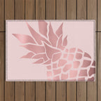 Big Pineapple in Pink Outdoor Rug Gallery Image 1