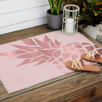 Big Pineapple in Pink Outdoor Rug Gallery Image 2