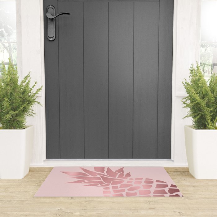 Big Pineapple in Pink Welcome Mat Gallery Image 3