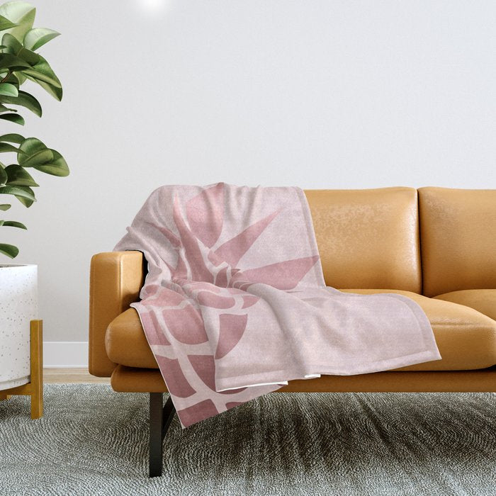 Big Pineapple in Pink Throw Blanket Gallery Image 1