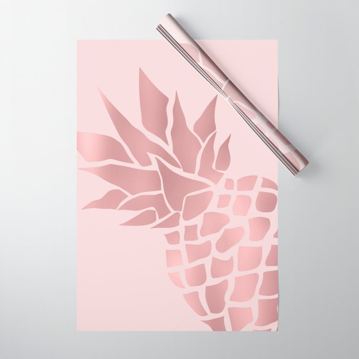 Big Pineapple in Pink Wrapping Paper Gallery Image 1