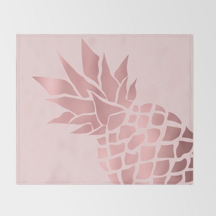 Big Pineapple in Pink Throw Blanket Gallery Image 2