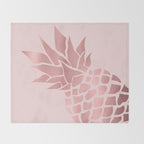 Big Pineapple in Pink Throw Blanket Gallery Image 2