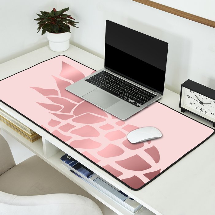 Big Pineapple in Pink Desk Mat Gallery Image 2