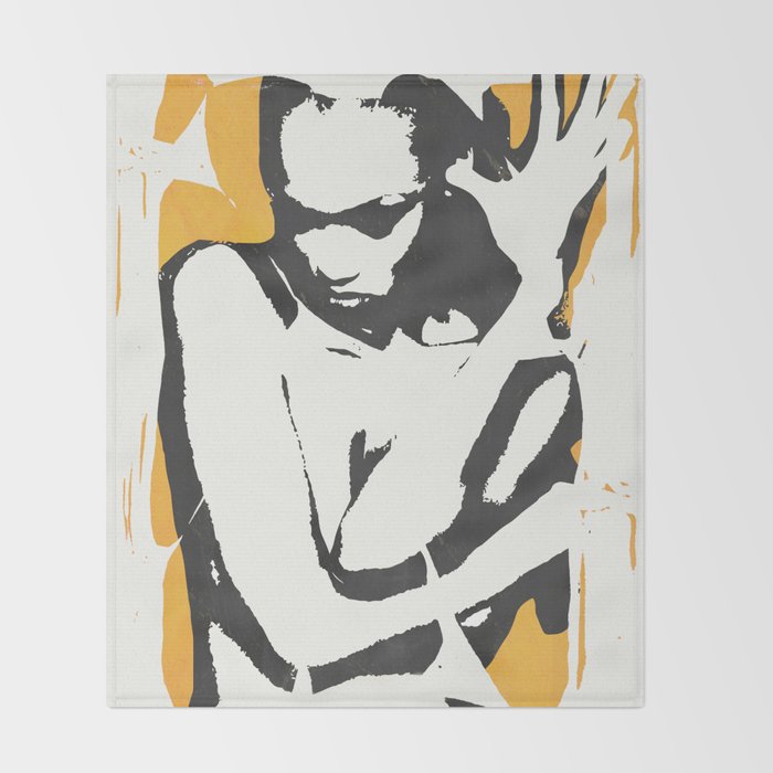 nude woman/ portrait Throw Blanket Gallery Image 2