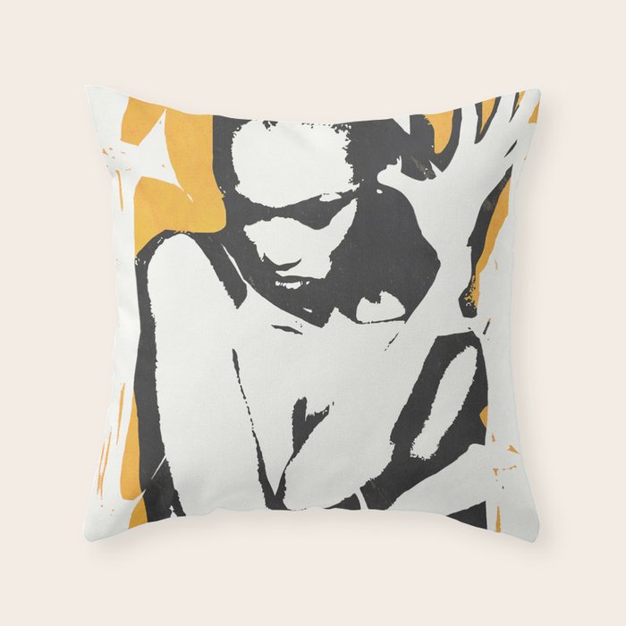 nude woman/ portrait Throw Pillow Gallery Image 1
