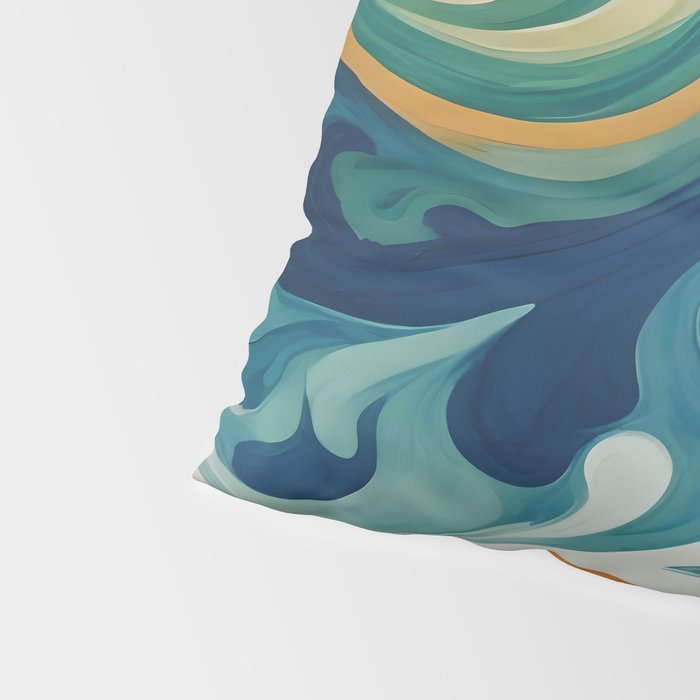 Tangerblue Waves Pillow Sham Gallery Image 4