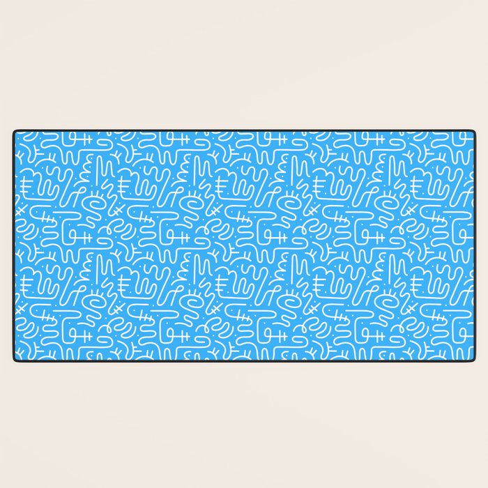 Colorful abstract fun line doodle art pattern Desk Mat Gallery Image 3