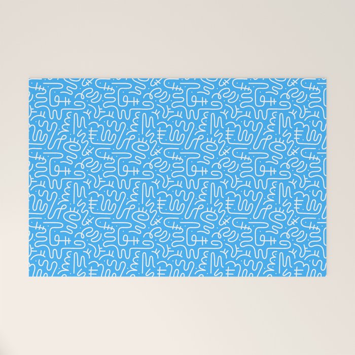 Colorful abstract fun line doodle art pattern Welcome Mat Gallery Image 1