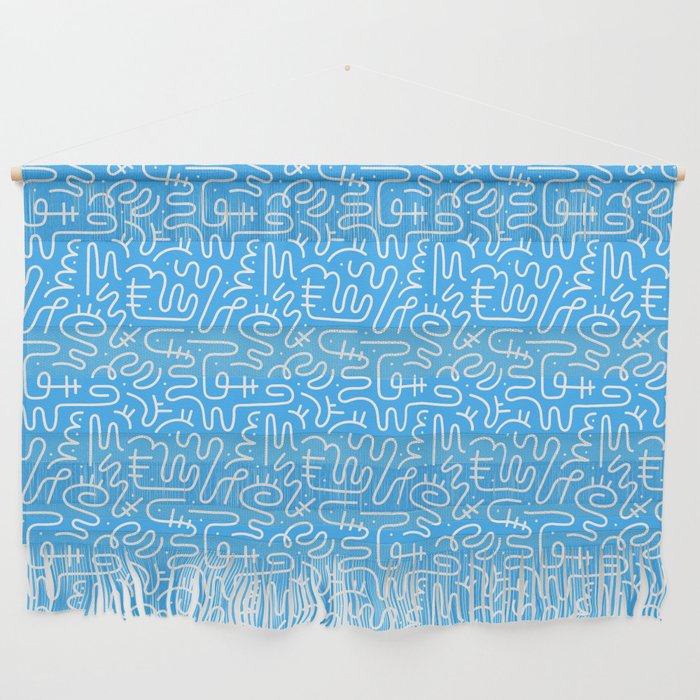 Colorful abstract fun line doodle art pattern Wall Hanging Gallery Image 1