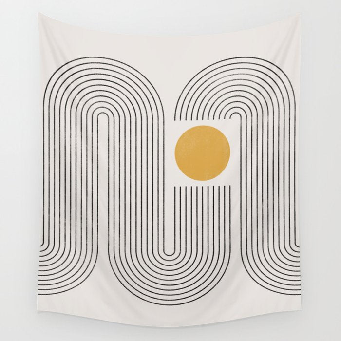 Mid-Century Modern No.22 - Woodblock Print Wall Tapestry Gallery Image 4