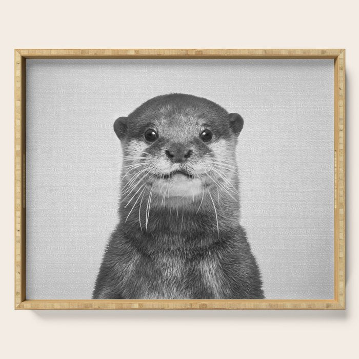 Otter - Black & White Serving Tray Gallery Image 1