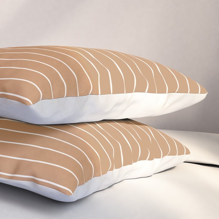 Minimal Arch XLVIII Peach Orange Modern Geometric Lines Pillow Sham Gallery Image 3