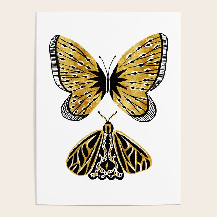 Golden Butterfly & Moth Poster Gallery Image 1