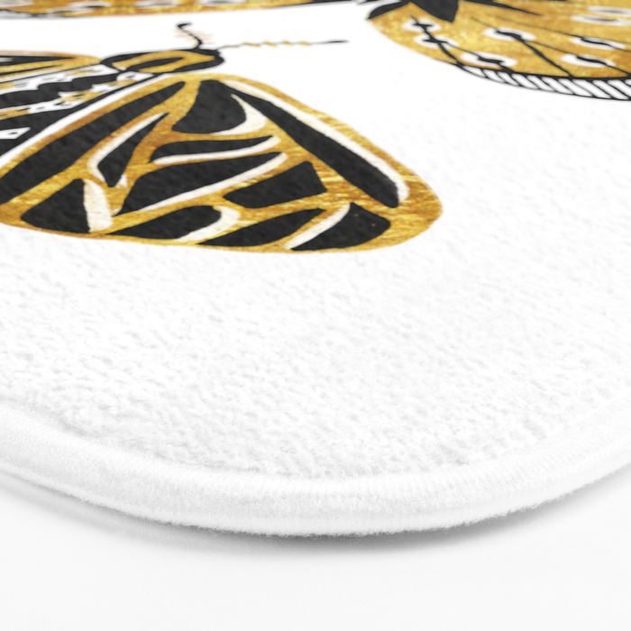 Golden Butterfly & Moth Bath Mat Gallery Image 3