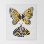 Golden Butterfly & Moth Throw Blanket Gallery Image 2