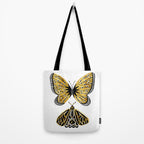Golden Butterfly & Moth Tote Bag Gallery Image 2