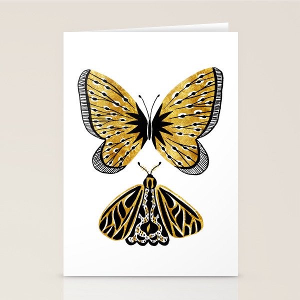 Golden Butterfly & Moth Stationery Card Gallery Image 1