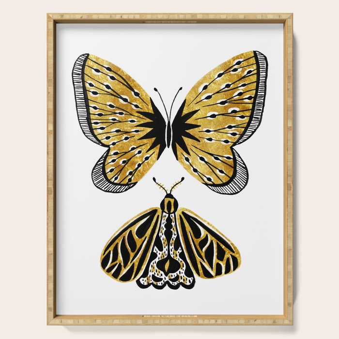Golden Butterfly & Moth Serving Tray Gallery Image 1
