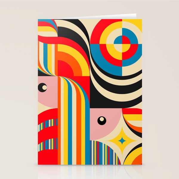 Folk Art Abstract Figuratives Stationery Card Gallery Image 2