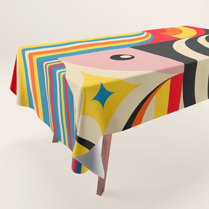 Folk Art Abstract Figuratives Tablecloth Gallery Image 1