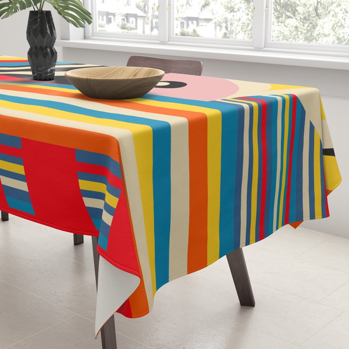 Folk Art Abstract Figuratives Tablecloth Gallery Image 3
