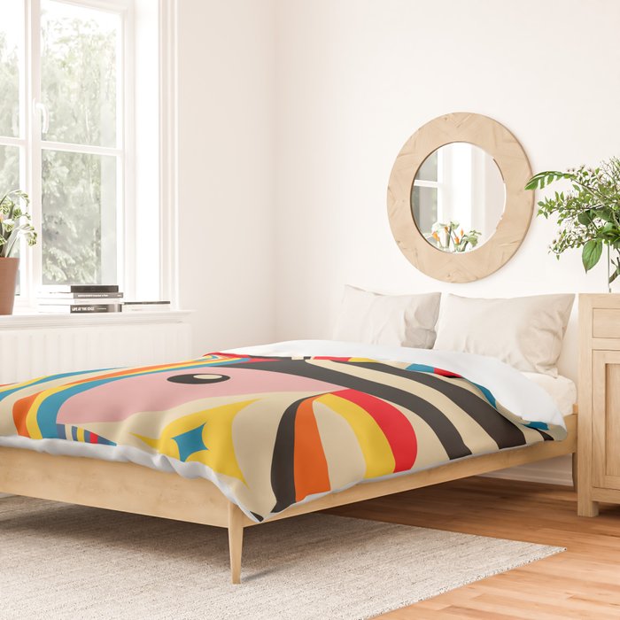 Folk Art Abstract Figuratives Duvet Cover Gallery Image 2