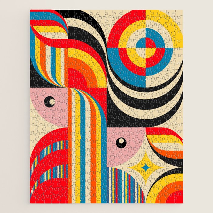 Folk Art Abstract Figuratives Jigsaw Puzzle Gallery Image 1